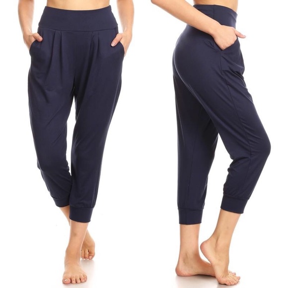 Pants - »CLEARANCE-FIRM« Navy Loose Fit Boho Harem Joggers
